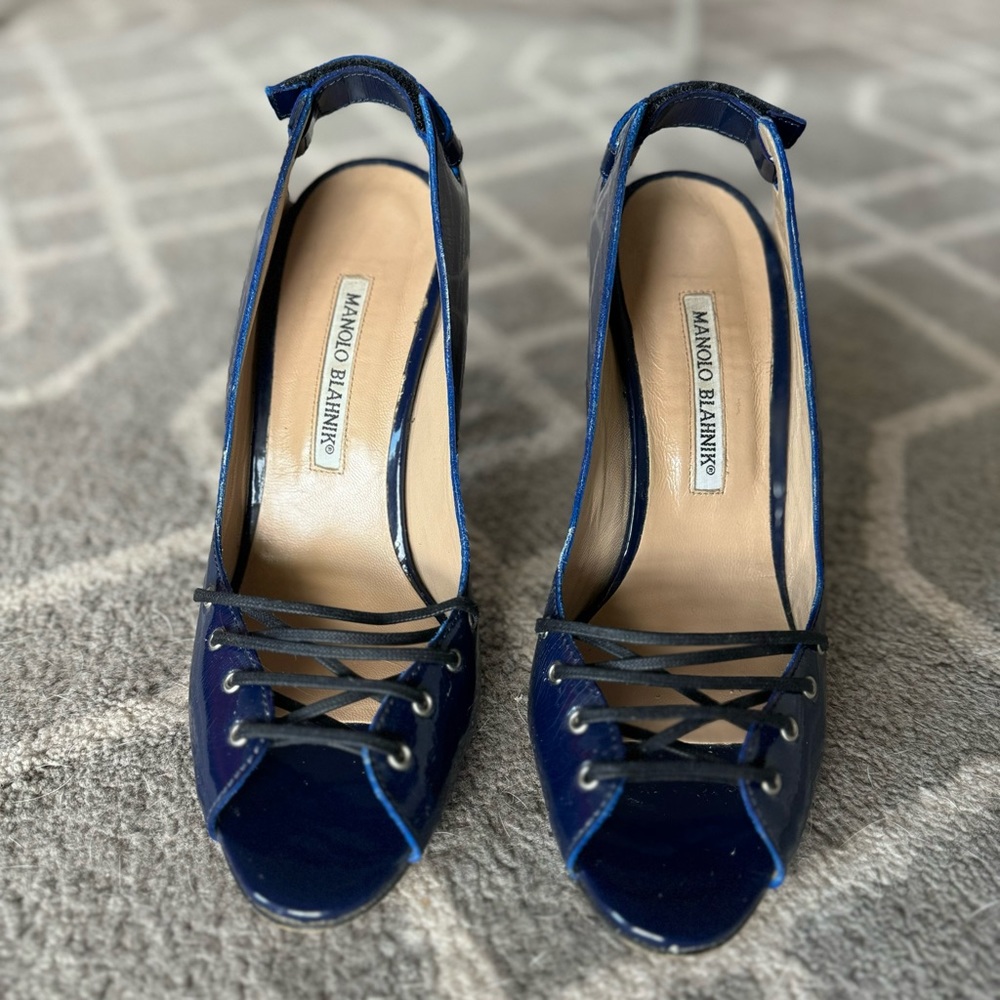 Navy Manolo Blahnik Heels